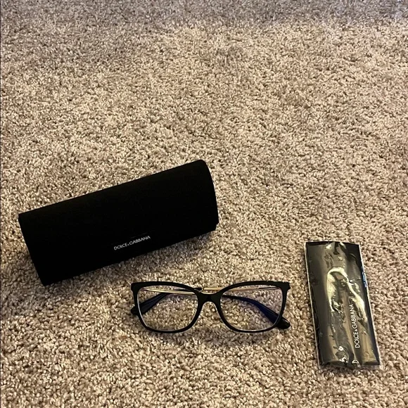 Dolce & Gabbana Black Glasses with Case - Picture 1 of 2